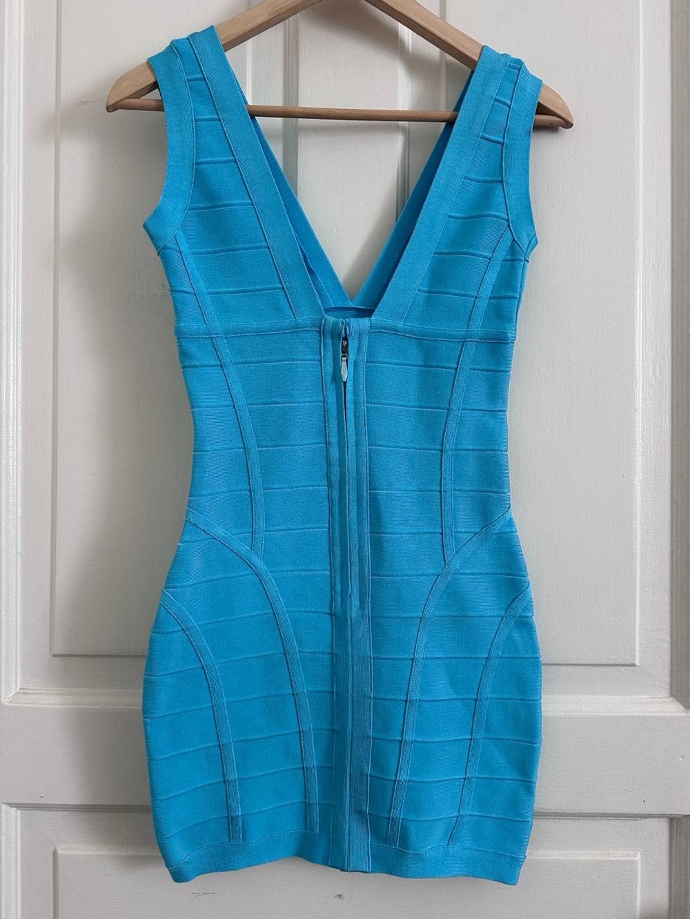 Herve Leger Bandage Mini Dress Blue Size Small - Picture 3 of 6